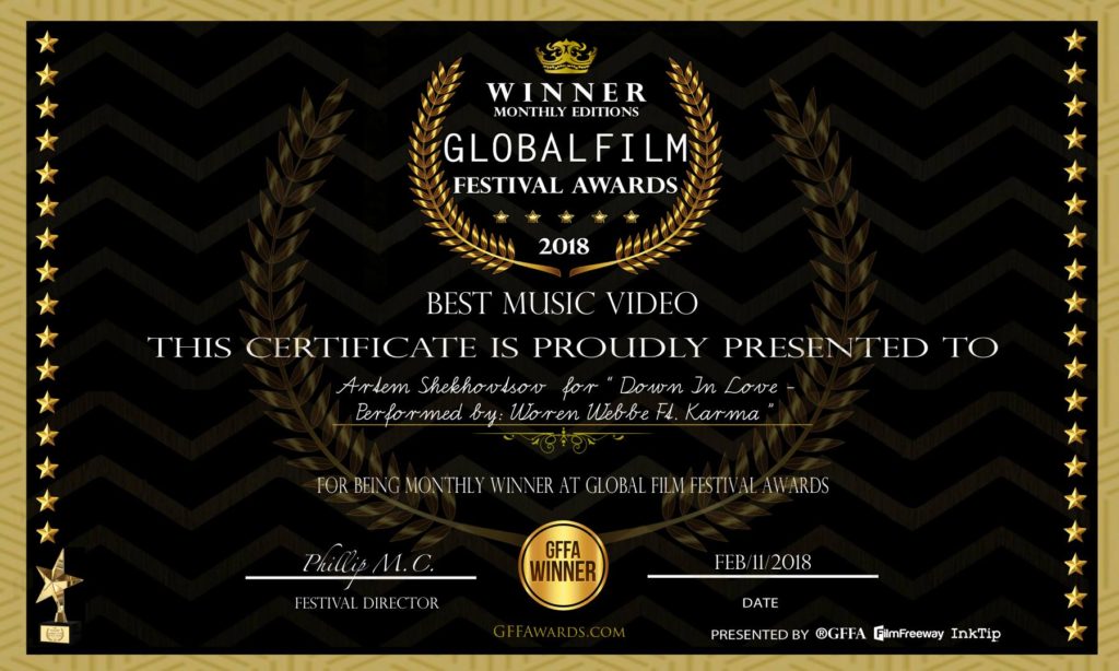Победа на фестивале Global Film Festival Awards